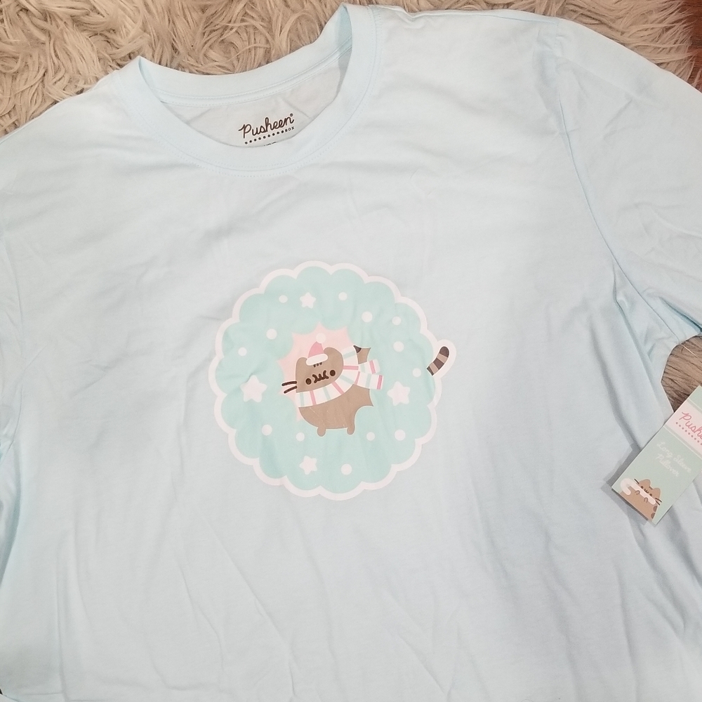 Pusheen Box Winter 2021 Exclusive Long Sleeve Tee Shirt Pastel - Picture 2 of 6